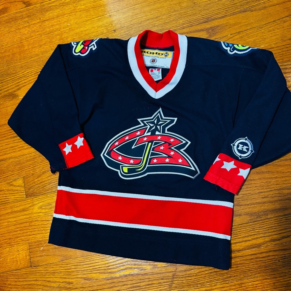 Vintage Youth Small Columbus Blue Jackets Stitched Jersey (Made in Canada)